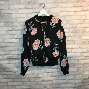 New Look floral black-pink jacket size medium